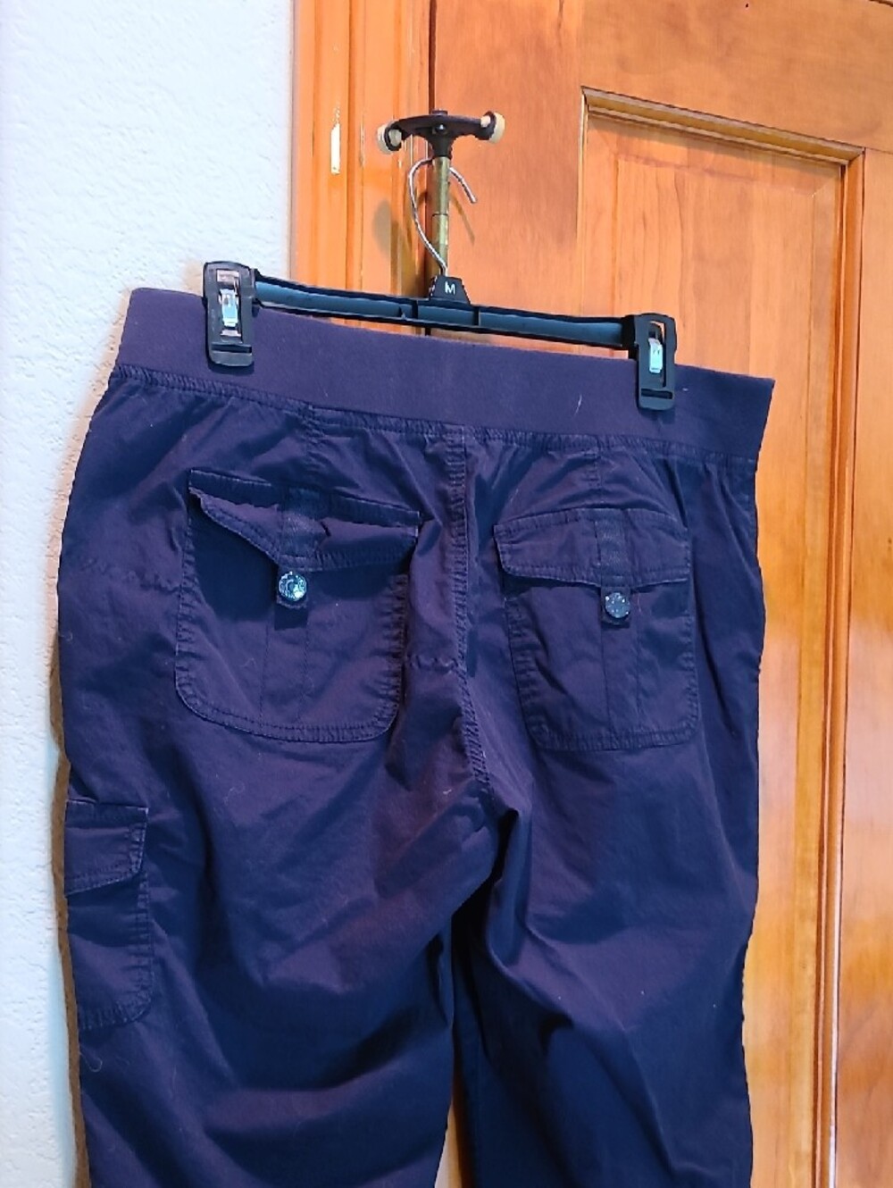 Gloria Vaderbilt Navy Blue Cargo Capri Pants with Drawstring Waist Size 10P - Picture 3 of 5